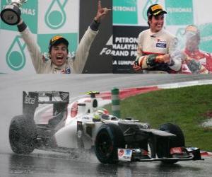 пазл Серхио Перес - Sauber - Гран-при Малайзии (2012) (2-я позиция)